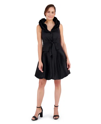 Muse Women's Layered-collar Bubble-hem Skirt In Black