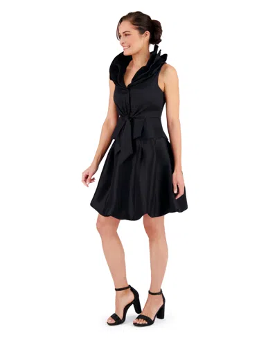 Muse Women's Layered-collar Bubble-hem Skirt In Black