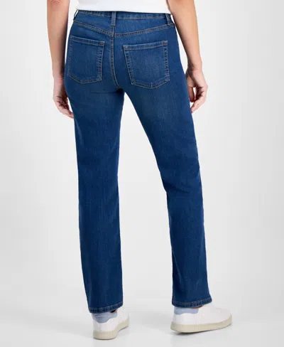 Style & Co Petite Mid-rise Straight-leg Denim Jeans, Exclusively At Macy's In Blue