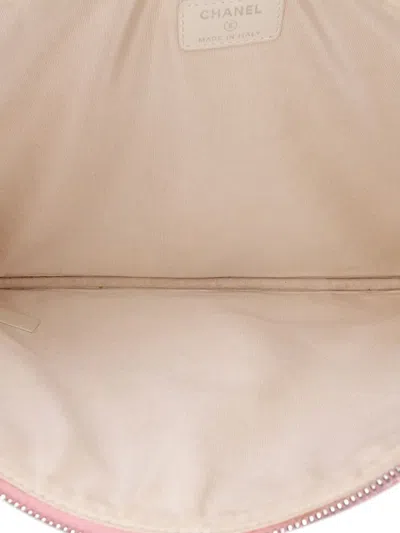 Pre-owned Chanel 2014 Large Raffia Deauville O Case Clutch Bag In Pink