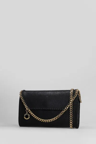 Stella Mccartney Falabella Mini Shoulder Bag In Black Polyester In Black