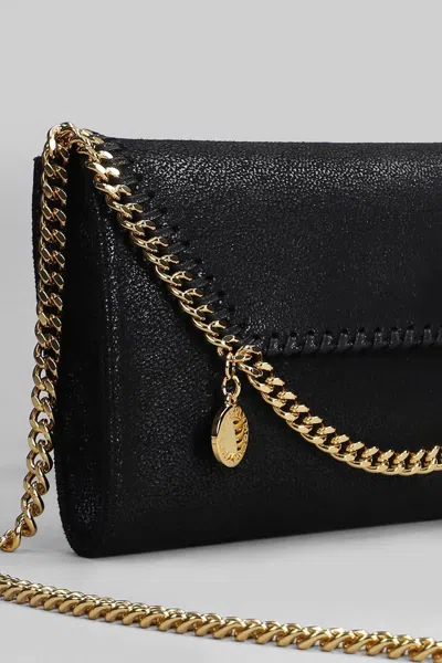 Stella Mccartney Falabella Mini Shoulder Bag In Black Polyester In Black