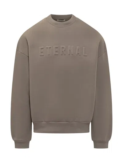 Fear Of God Relaxed Fit Sweatshirt With Embossed Detail In Beige