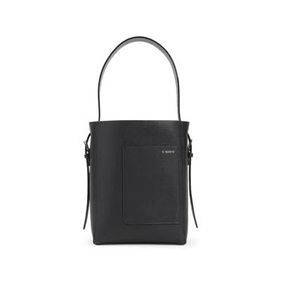 Valextra Medium Soft Grained Leather Tote Bag In Black