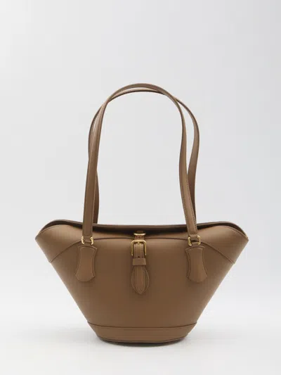 Dolce & Gabbana Brown Shoulder Bag With Two Top Handles And Buckle Closure On The Front In Brown