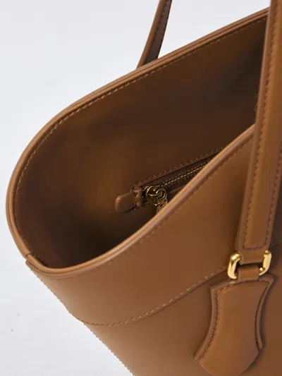 Dolce & Gabbana Brown Shoulder Bag With Two Top Handles And Buckle Closure On The Front In Brown