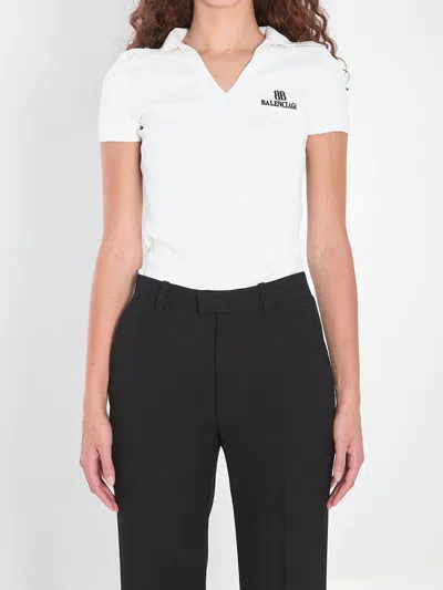 Balenciaga White Short-sleeve Nano Bb Tank Top In White