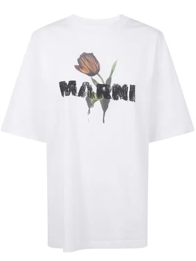 Marni Floral T-shirt In White
