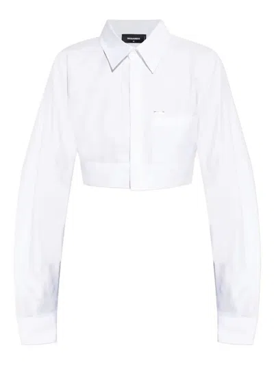 Dsquared2 Rounded Cropped Shirt In White