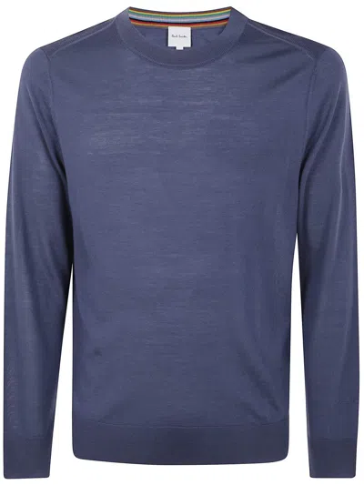 Paul Smith Merino Wool Crewneck Sweater In Blue