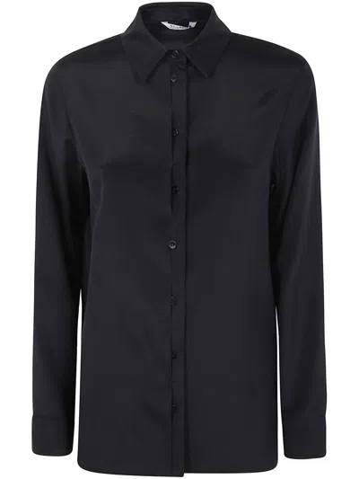 Max Mara Stretch Silk Cady Shirt Shirts Brown In Black