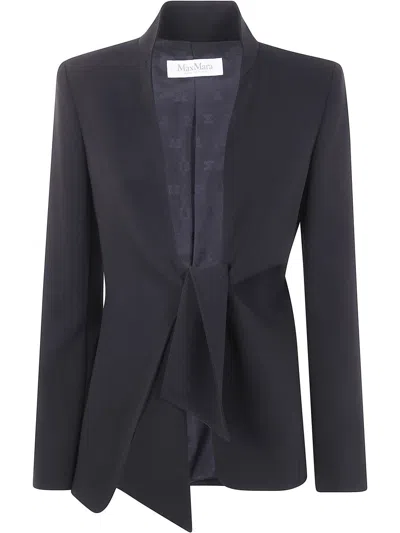 Max Mara Ghiotto Triacetate Blend Self-tie Jacket In Black