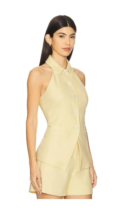 Veronica Beard Orlinda Halter Neck Vest In Chamomile In Gold