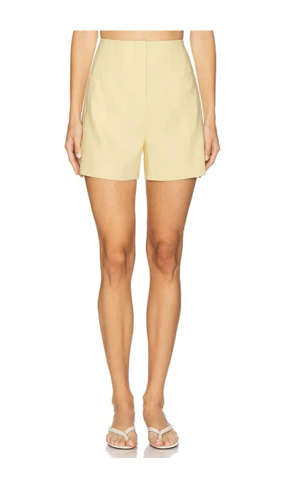 Veronica Beard Brit Stretch-linen Short In Chamomile In Yellow