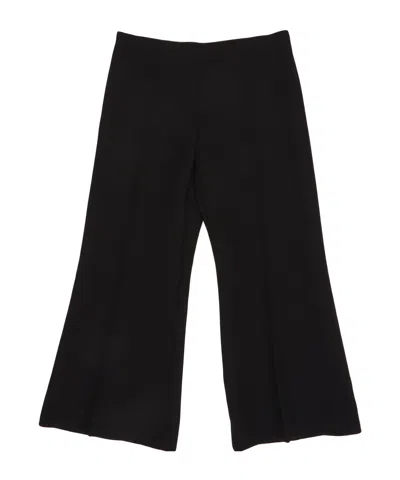Khaite Walter Double Face Crepe Kick Flare Crop Pants In Black