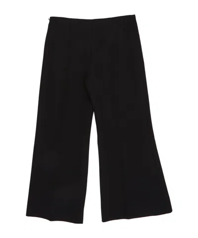 Khaite Walter Double Face Crepe Kick Flare Crop Pants In Black