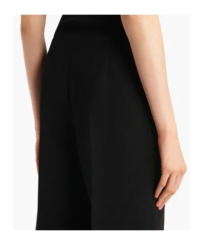 Khaite Walter Double Face Crepe Kick Flare Crop Pants In Black