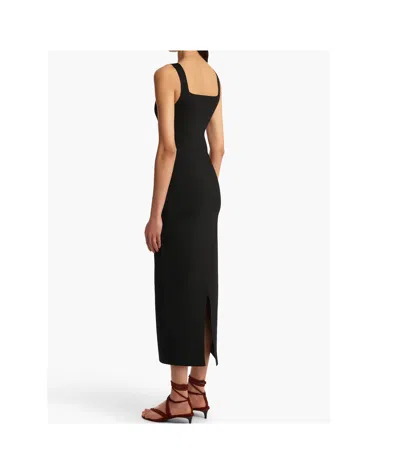 Khaite Dixi Knitted Midi Dress In Black