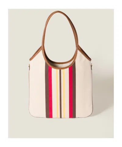 Miu Miu Ivy Canvas And Leather Bag