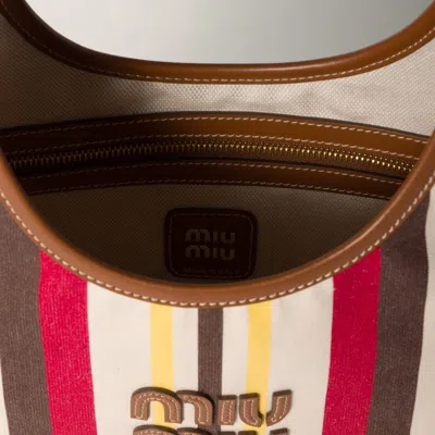 Miu Miu Ivy Canvas And Leather Bag