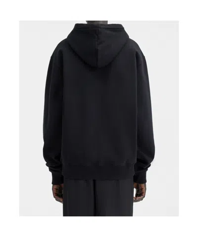 Jacquemus Hooded Long Sleeve Knitwear With Ribbed Cuffs In Black