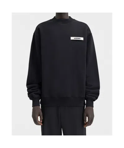 Jacquemus Le Sweatshirt Gros Grain In Black
