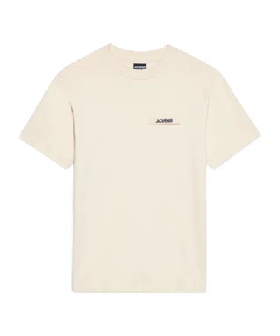 Jacquemus Le T-shirt Gros Grain Cotton T-shirt In Neutral