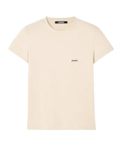 Jacquemus Le Tshirt Gros Grain Short Sleeve In Neutral