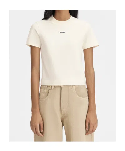 Jacquemus T-shirt With Gros Grain Logo In White
