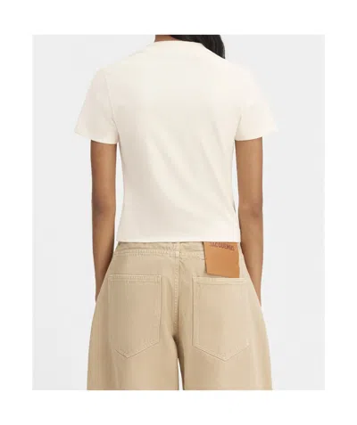 Jacquemus T-shirt With Gros Grain Logo In White
