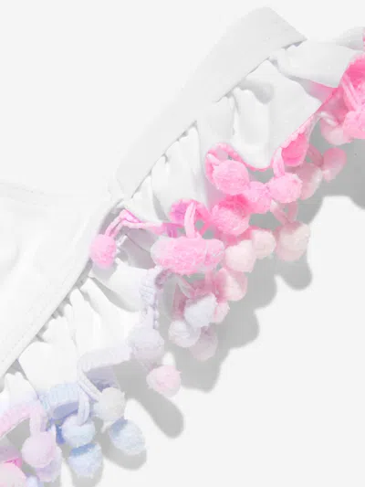 Selini Action Girls Pom Pom Swimsuit In White