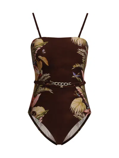 Zimmermann Ascension One-piece Swimsuit In Brown