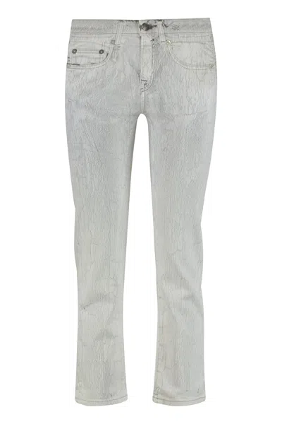 R13 Straight Leg Jeans In White