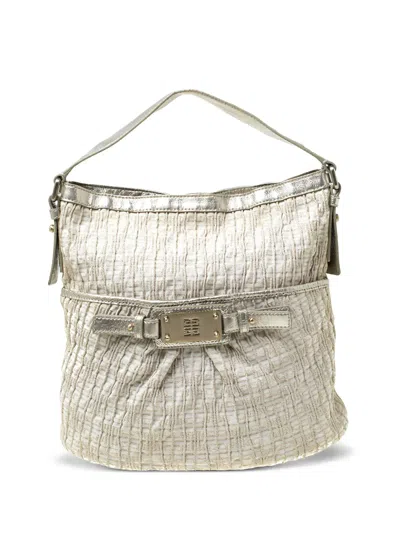 Pre-owned Givenchy Shimmering Canvas Tote Bag In Neutral