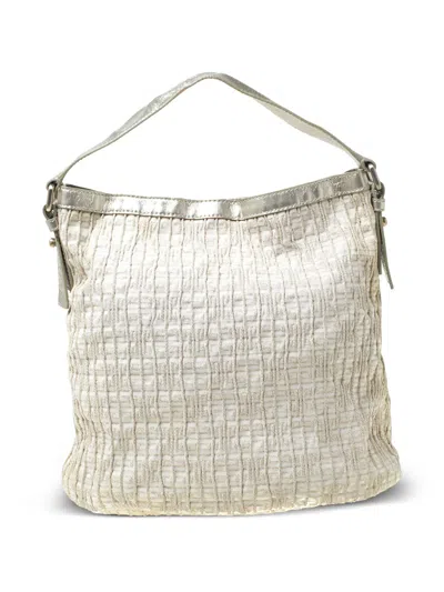 Pre-owned Givenchy Shimmering Canvas Tote Bag In Neutral