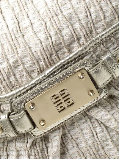 Pre-owned Givenchy Shimmering Canvas Tote Bag In Neutral