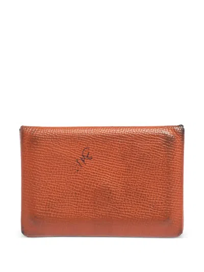 Pre-owned Hermes Calvi Textured Epsom Leather Card Holder