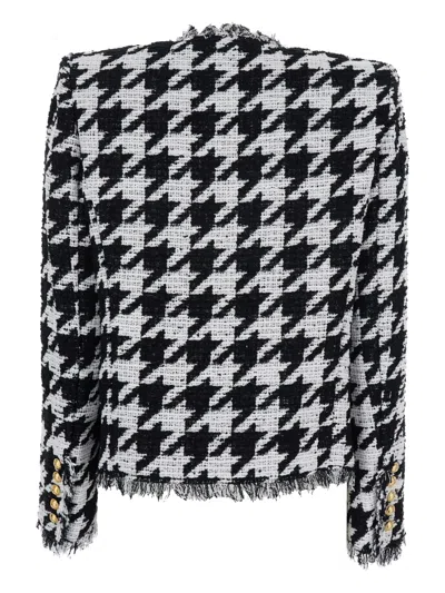 Balmain Blackwhite All-over Check Blazer