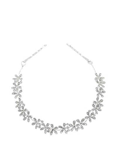 Tulleen Crystal Flower Garland Hair Vine In Metallic
