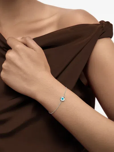 Monica Vinader Sterling Silver December Birthstone Chain Bracelet Turquoise In Metallic