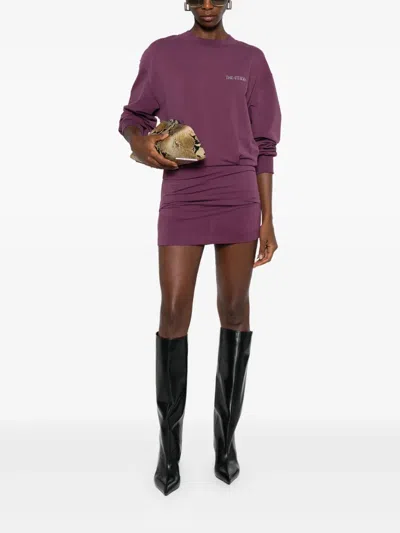 Attico Burgundy Mini Dress In Purple