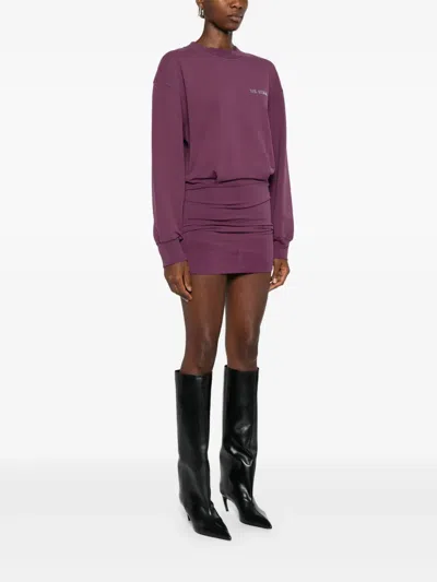Attico Burgundy Mini Dress In Purple