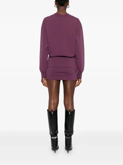 Attico Burgundy Mini Dress In Purple