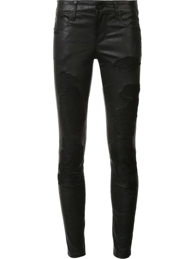 Rta Destroyed Effect Skinny Trousers In Black