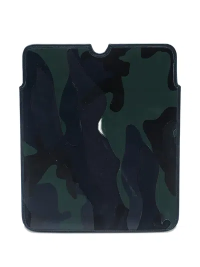 Pre-owned Valentino Garavani 2024 Camouflage Leather Ipad Sleeve