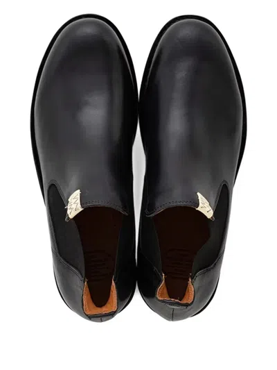 Visvim Leather Chelsea Boots In Black