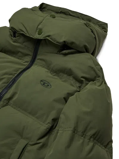 Diesel Giacca Imbottita Corta Con Cappuccio In Green