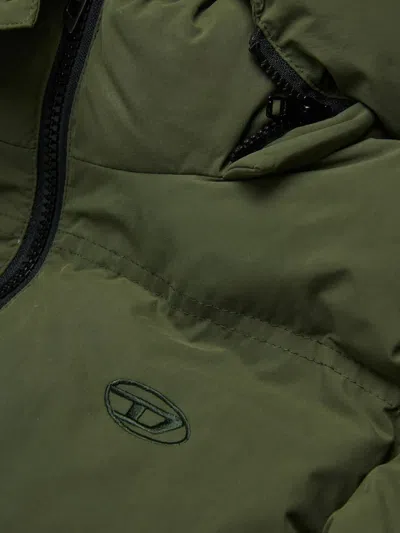 Diesel Giacca Imbottita Corta Con Cappuccio In Green