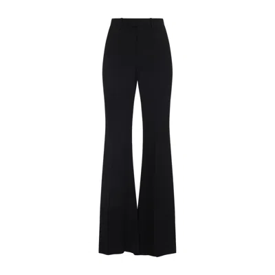 Balenciaga Women Flared Trousers In Black Flowing Viscose