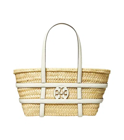 Tory Burch Natural Small Ella Straw Basket Tote In Neutral